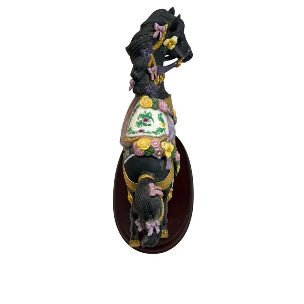 NEW LENOX Porcelain Carousel Horse 24K Gold Black Beauty Midnight Charger 1993